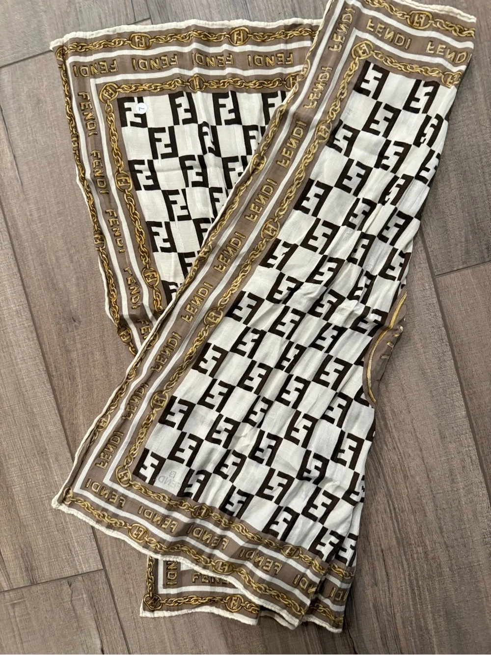Vintage Authentic Fendi Silk Scarf